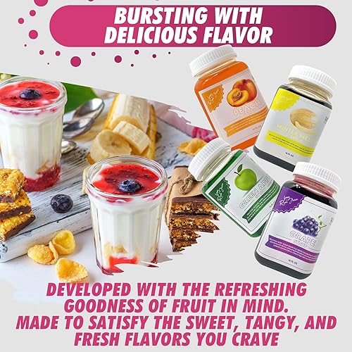 Miniatura 8 de Fusion Select Jarabe de fresa  Potenciador del sabor hecho de jugo real para té de burbujas, yogur, conos de nieve, bebidas para granizados, hielo