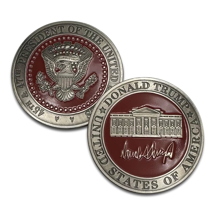 シルバー　トランプ Amazon.com: Aizics Mint Donald Trump 2025 45 47 Presidential