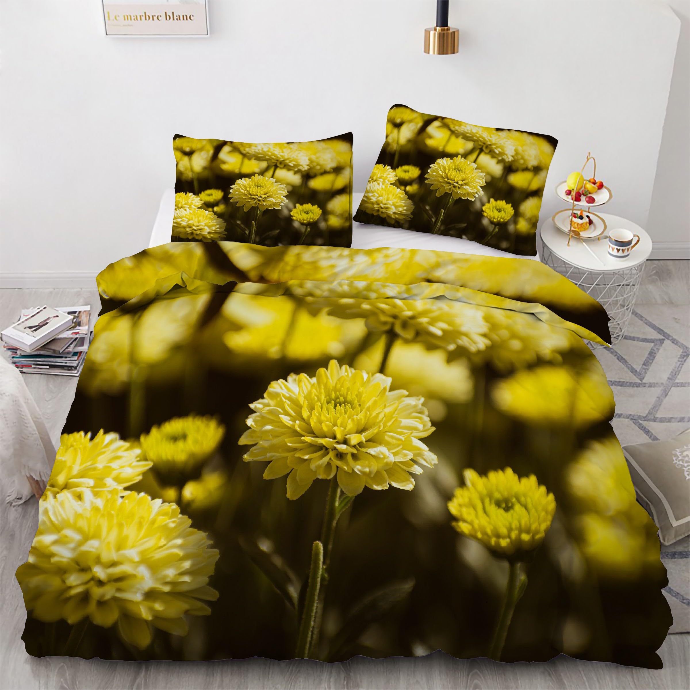Housse de couette fleurs pour lit 90x190 afin de créer une ambiance printanière et lumineuse