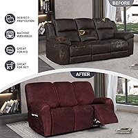 Vista 16 de Fundas para sillas reclinables con aspecto de cuero, funda elástica de 4 piezas, funda suave para silla reclinable, protector de muebles lavable
