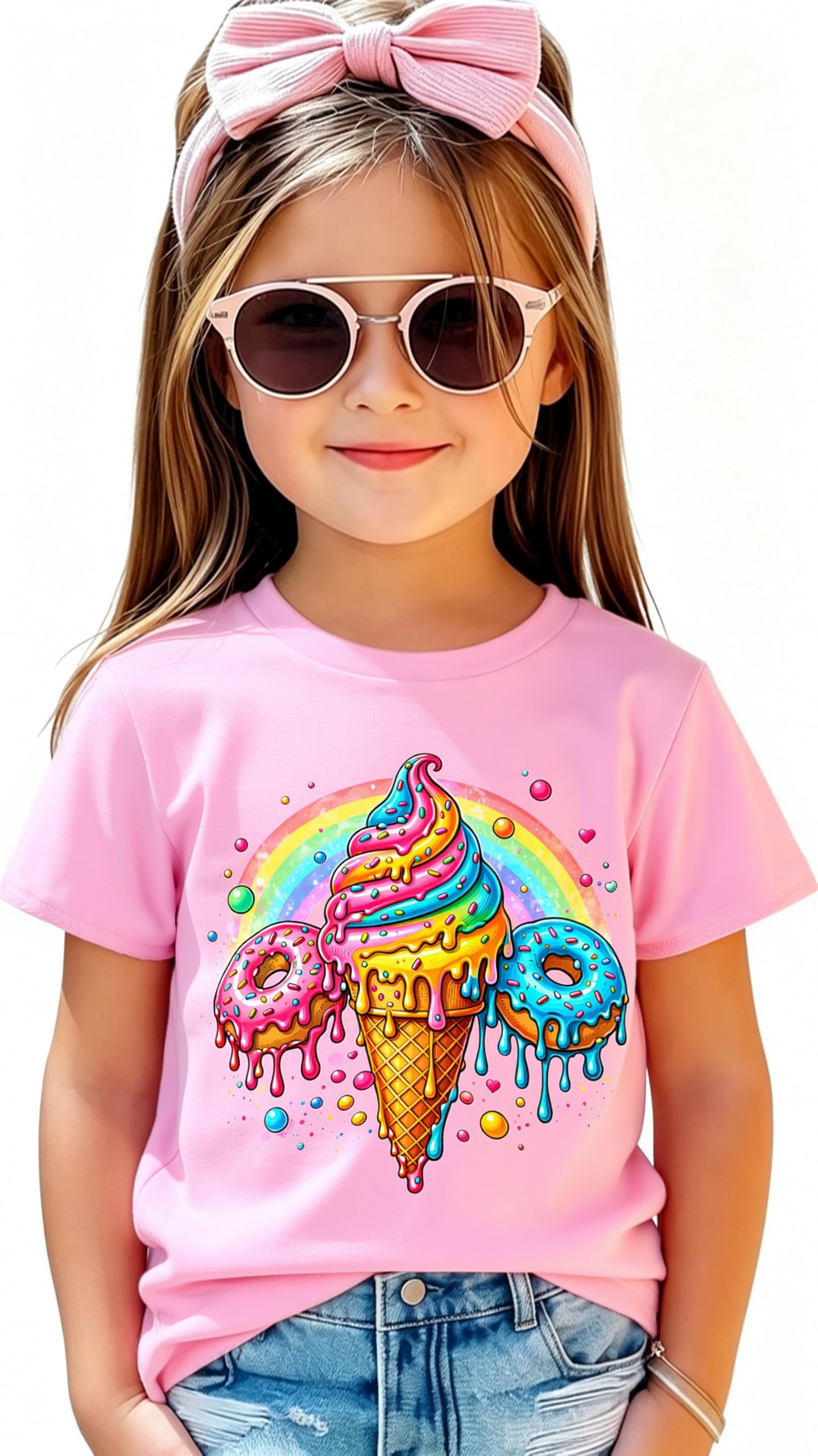 Funnycokid Toddler Girls Graphic T-Shirt, Short Sleeve Tee, 2-8 Years | Colorful Cute graphic tees for girls ages two to eight; short sleeves suit school, play, parties or gifts