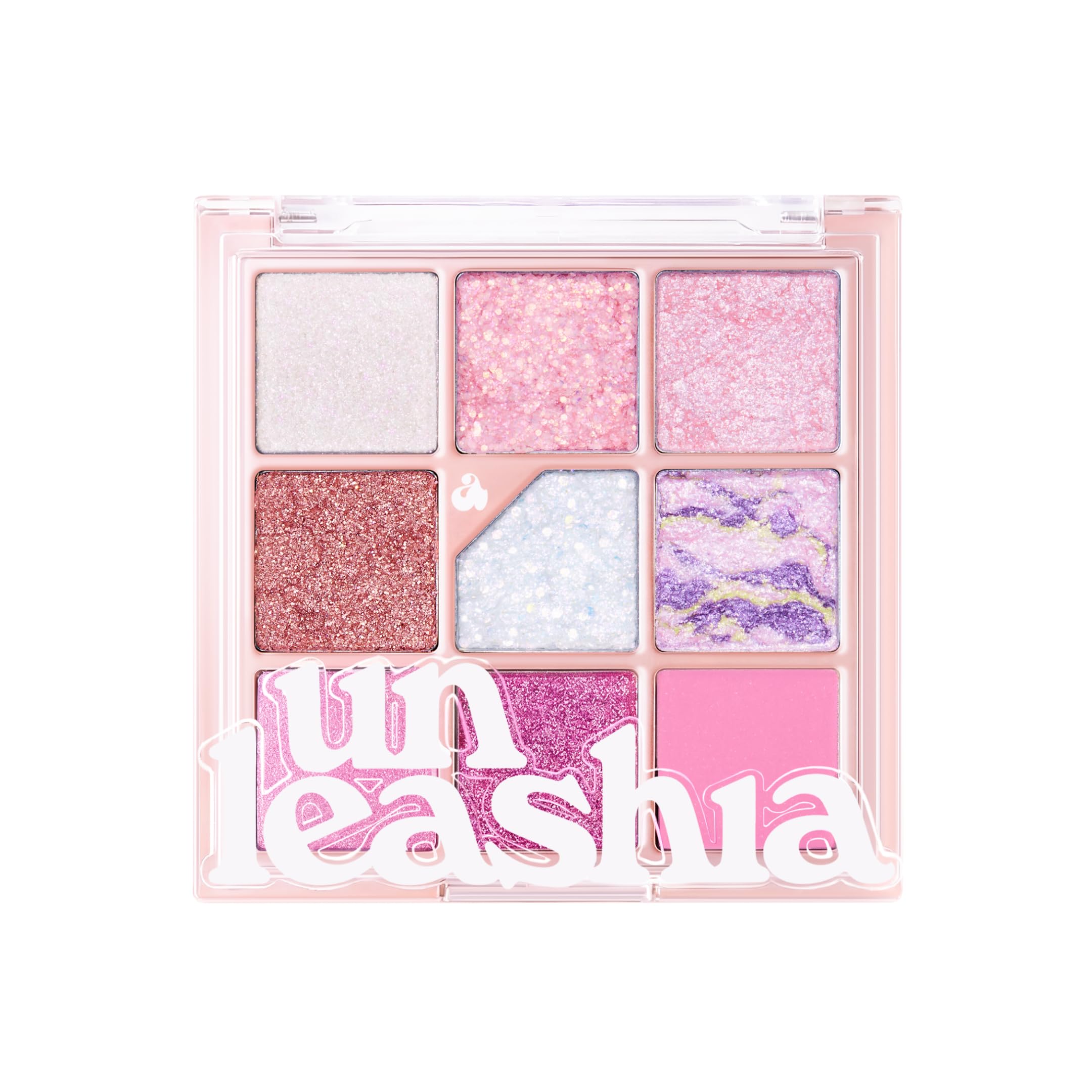 UNLEASHIA Glitterpedia Eyeshadow Palette, High Pigment Shimmer Glitter Eyeshadow, Sparkle Eye Makeup Palette, Long-Lasting Blendable Korean Makeup, Vegan (No.9 All of Pink Glitter)
