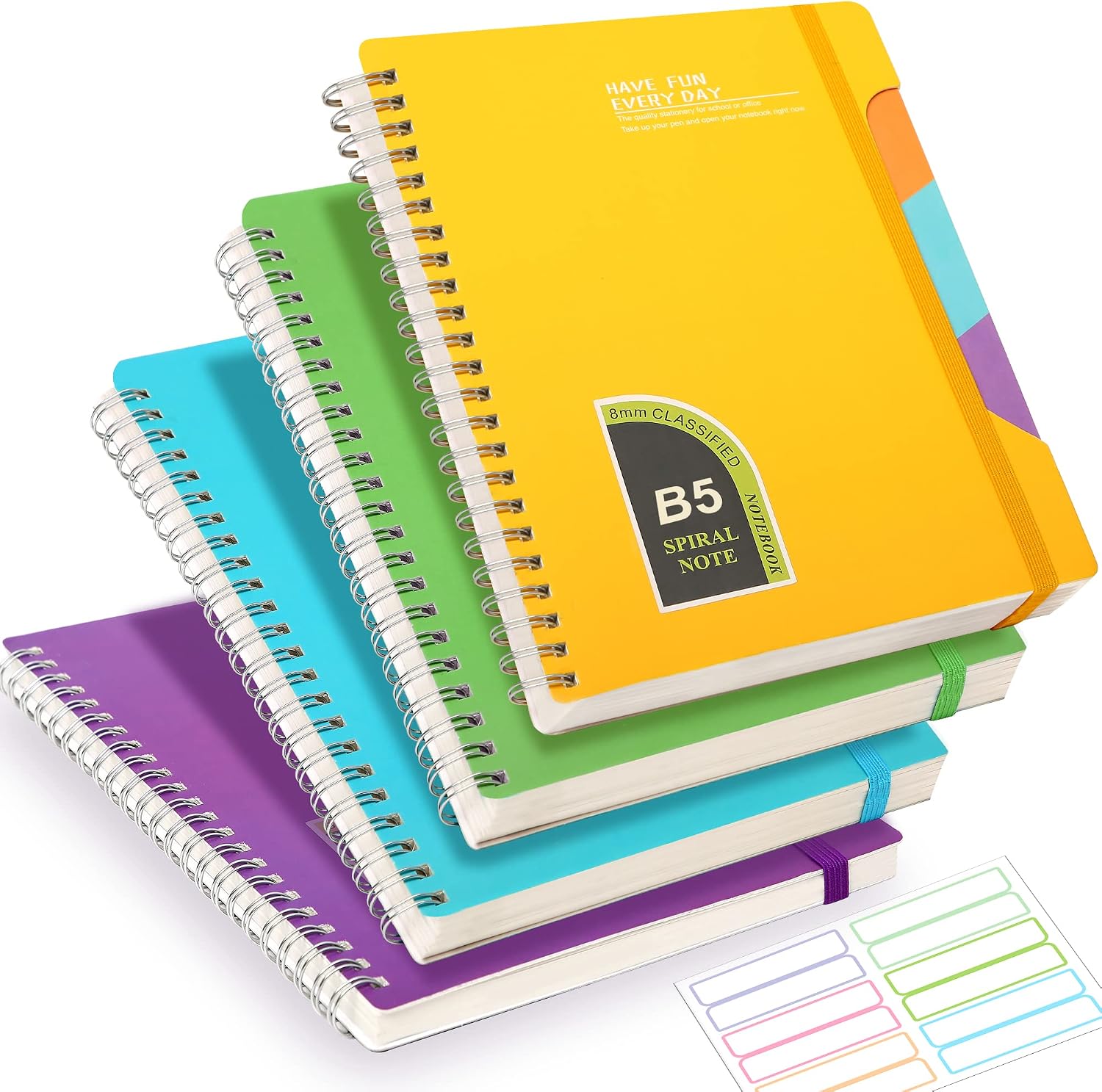 Amazon.com : 4 Pack Spiral Notebook 8x10 Lined Spiral Bound Journal ...