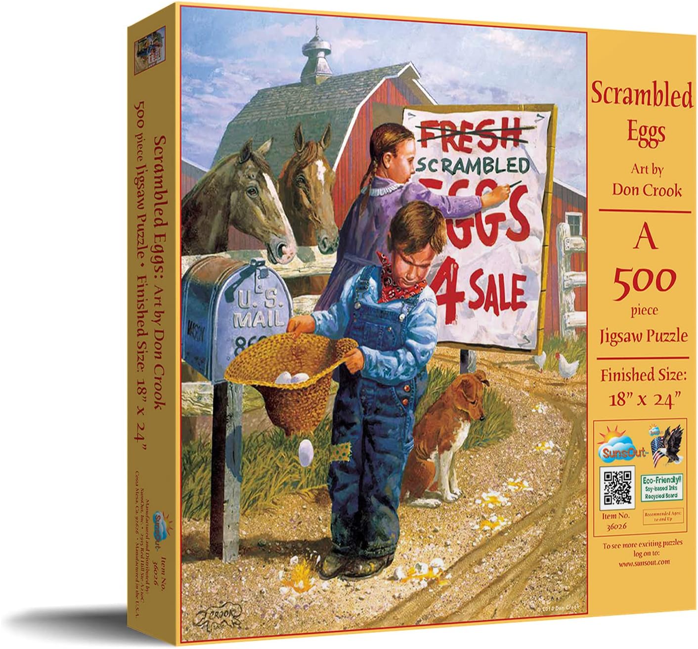 SUNSOUT INC - Scrambled Eggs - 500 pc Jigsaw Puzzle by Artist: Don Crook - Finished Size 18" x 24" - MPN# 36026