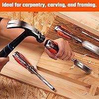 Vista 8 de VANQUISH Juego de cinceles de madera de alto impacto de 3 piezas con diseño de cincel de hoja forjada de una pieza para tallar carpintería (4611)