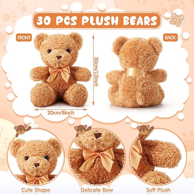 Lenwen 30 Osos de Peluche Marrones 12 Pulgadas miniatura 3