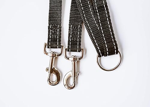 Cajun Tie Downs Reflectante – Correa doble para perro – Sin enredos – Ajustable – 13-24 pulgadas – Fabricado en Estados Unidos