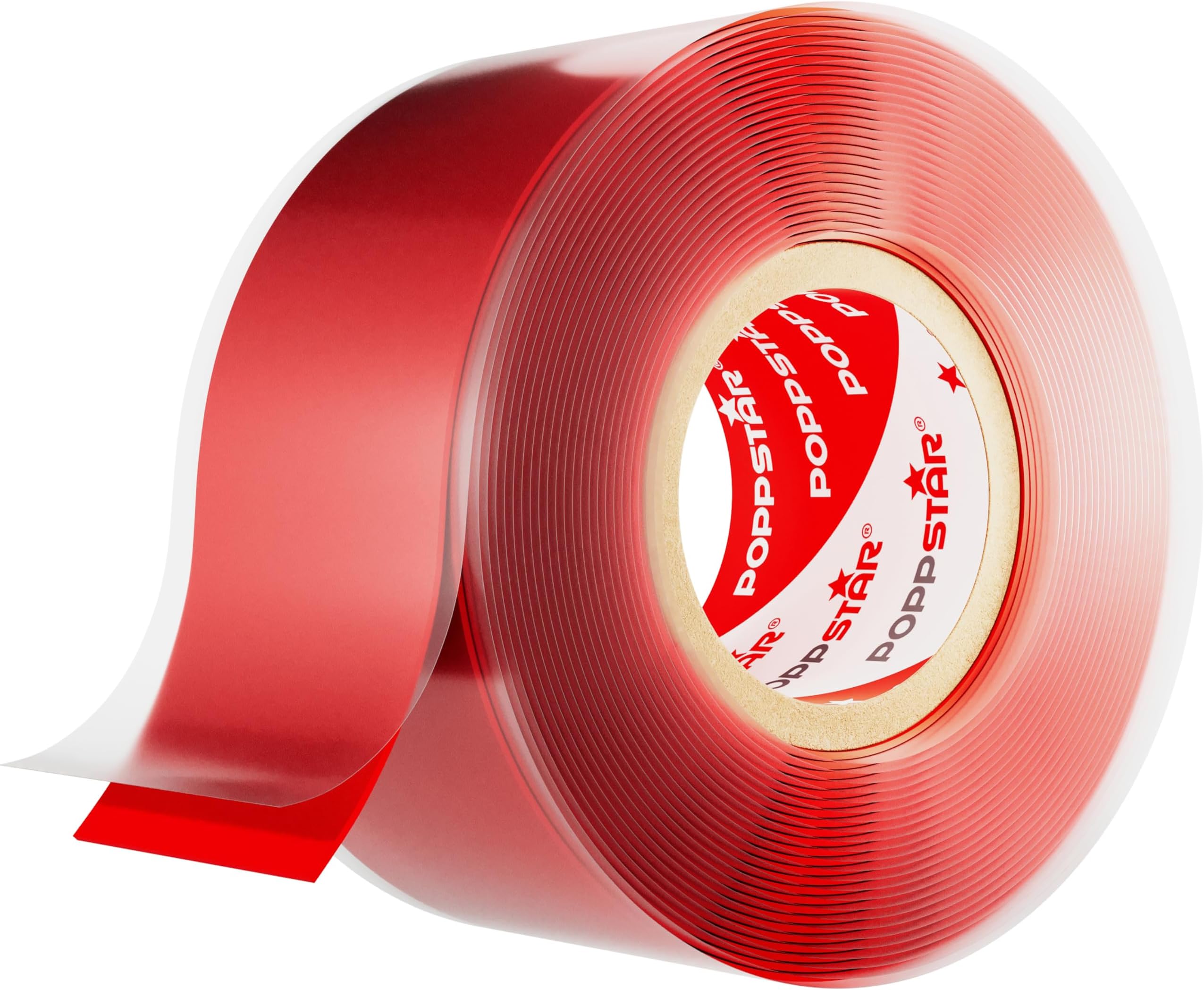 POPPSTARSelf-Fusing Silicone Band, Silicone Tape, 3m x 25mm, Sealing & Insulating Strip (water-tight, air-tight), red, 1 Roll