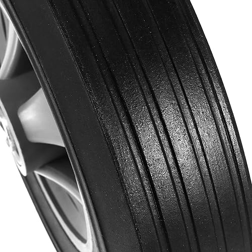 Miniatura 5 de Paquete de 2 ruedas de mano de goma sólida de 10 pulgadas con rodamiento de bolas de 58 pulgadas, neumático de repuesto universal de carga máxima de