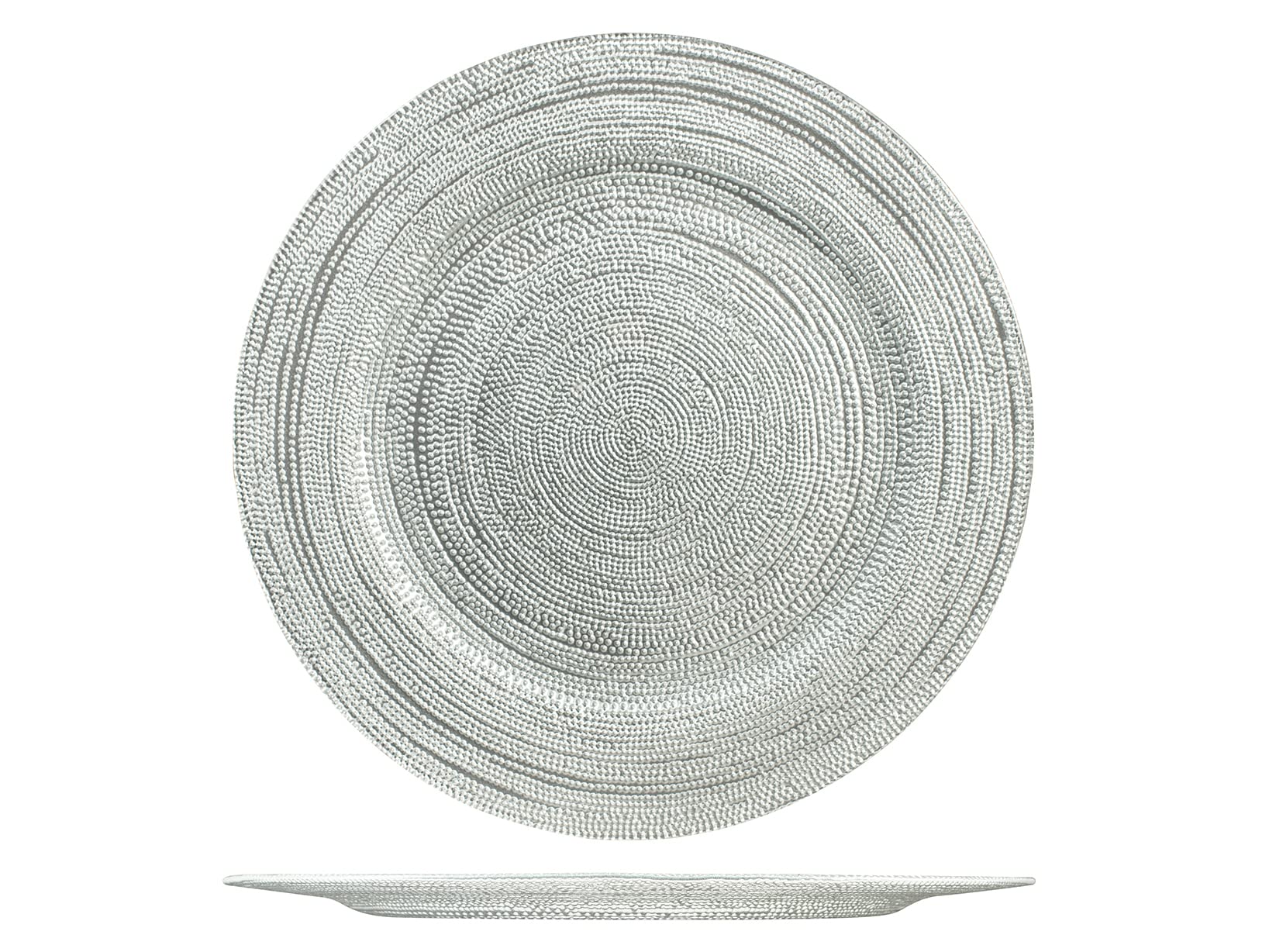 H&H Celebration Silver Glitter Glass Placemat 32 cm