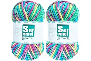 2 Pcs Rainbow Yarn for Knitting or Crocheting: Multicolored Variegated Yarn for Beginners
