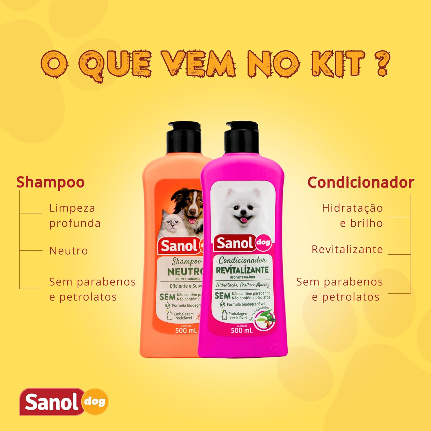 Sanol Dog Kit - Shampoo / Condicionador / Ganhe 1 Colônia Variado Verde