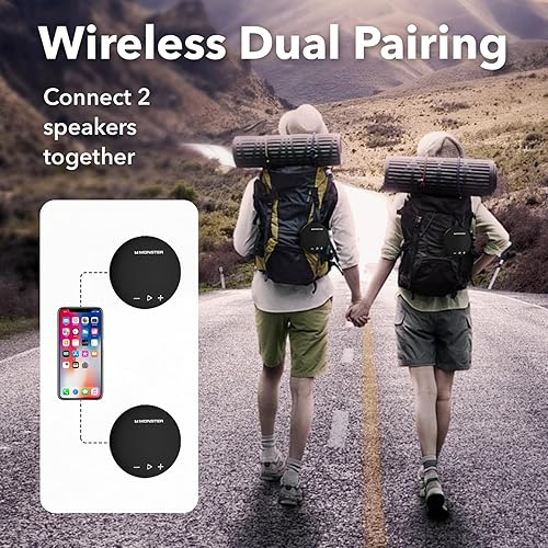 Miniatura 5 de Monster Altavoz Bluetooth, altavoz de ducha IPX8 impermeable, Bluetooth 5.4 con sonido HD fuerte y graves robustos, tiempo de reproducción extra