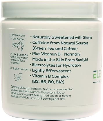 Healthy Energy Drink Powder - Stevia & Natural Caffeine | Elevated Energy Fizzy Drink Mix | Blue Raspberry | 30 Servings