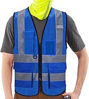 Vista 15 de Chalecos de seguridad reflectantes verdes A-SAFETY, talla 3XL
