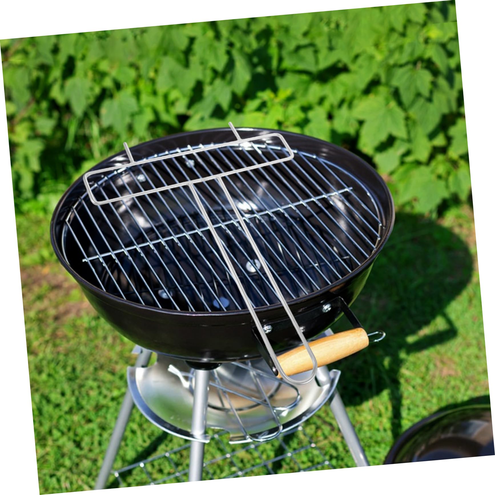 Uchwyt na szpikulec ze stali nierdzewnej do skrzydełek kurczaka Kabob i indyka, stojak do grilla z rusztem do grilla do wędzarni, srebrny stojak do grillowania potraw, 4 szt