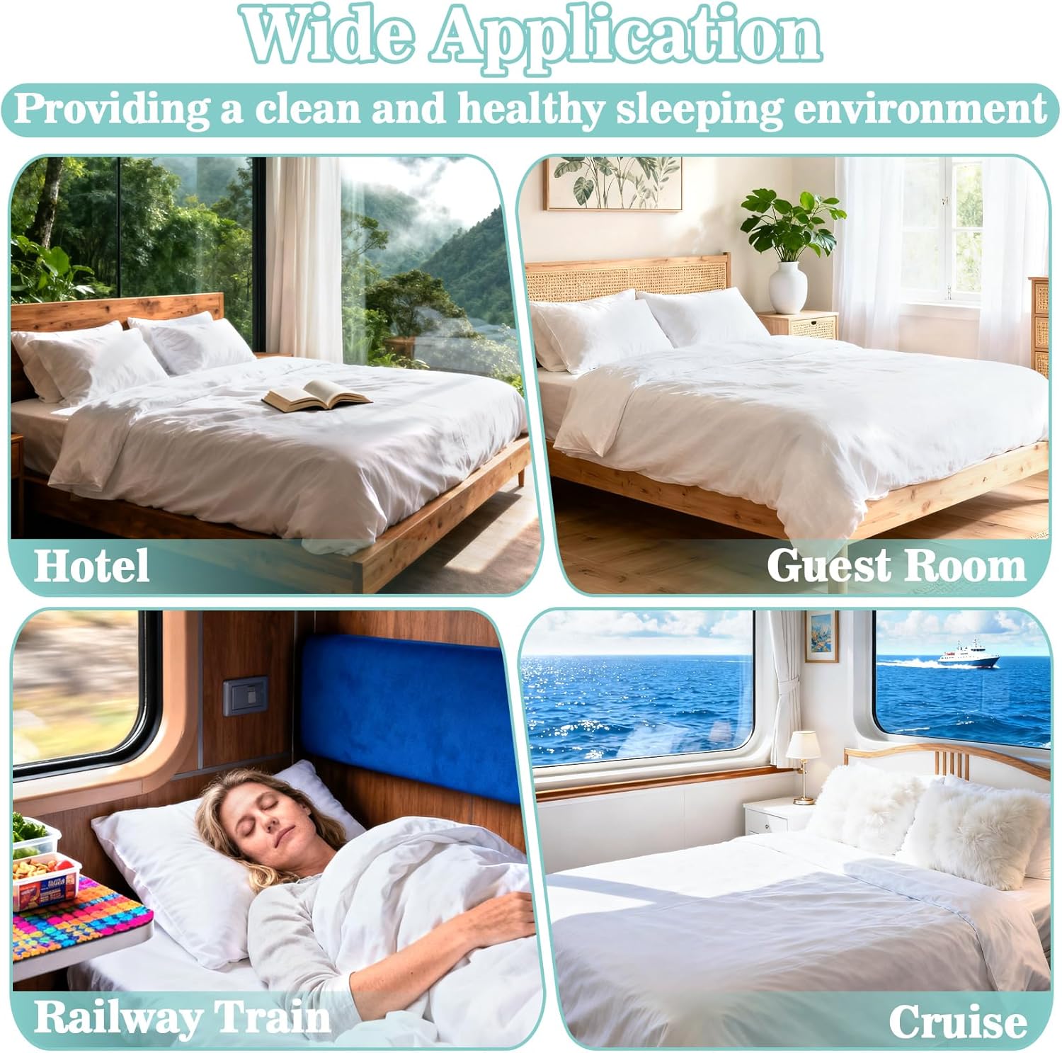 Disposable Bed Sheets for Travel - 4PCS Disposable Bedding Set for Hotel with 1Bed Sheet 1Quilt Cover 2Pillow Covers, Travel Sheets Queen Size Lightweight Non-Woven, Cruise Business Trip Essentials