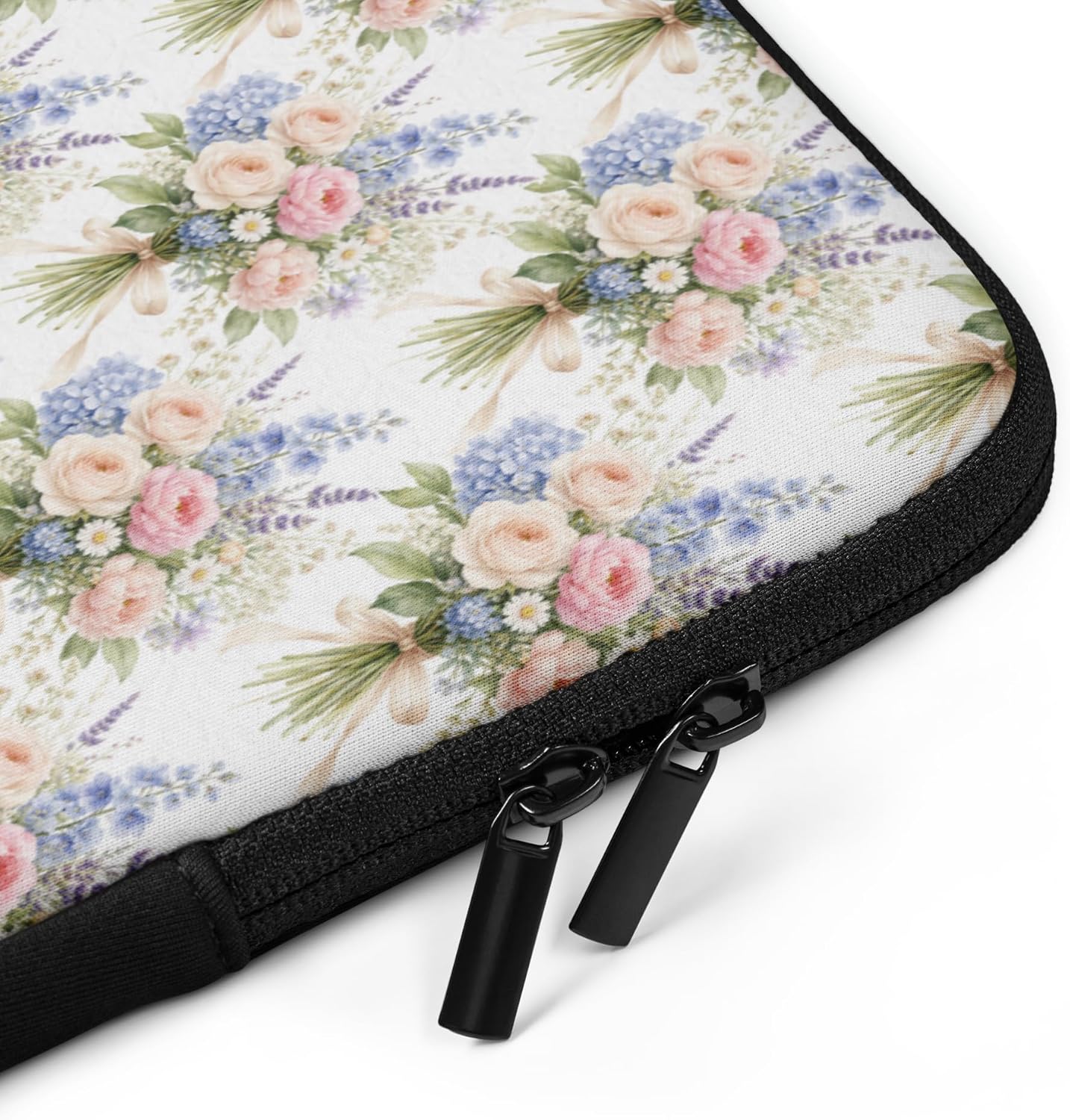 French Country Watercolor Bouquet Flowers Floral Pattern Graphic Laptop Sleeve image 3
