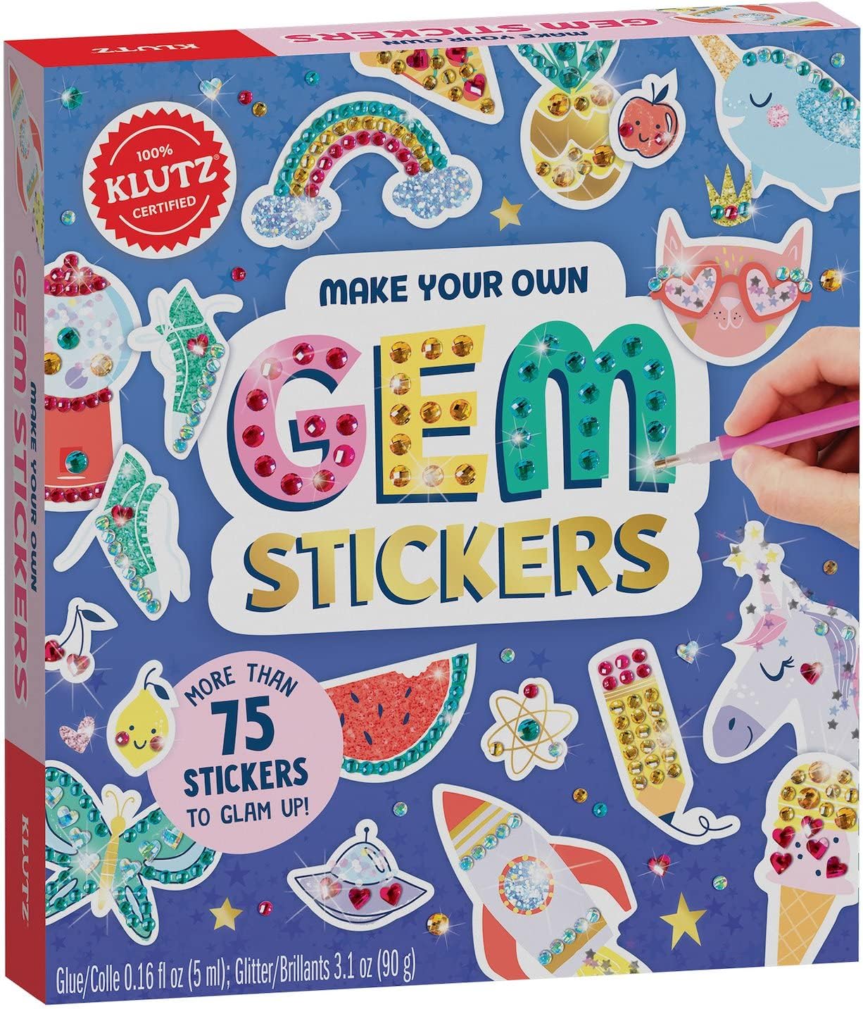 Klutz Make Your Own Gem Stickers Craft Kit,Brown/a
