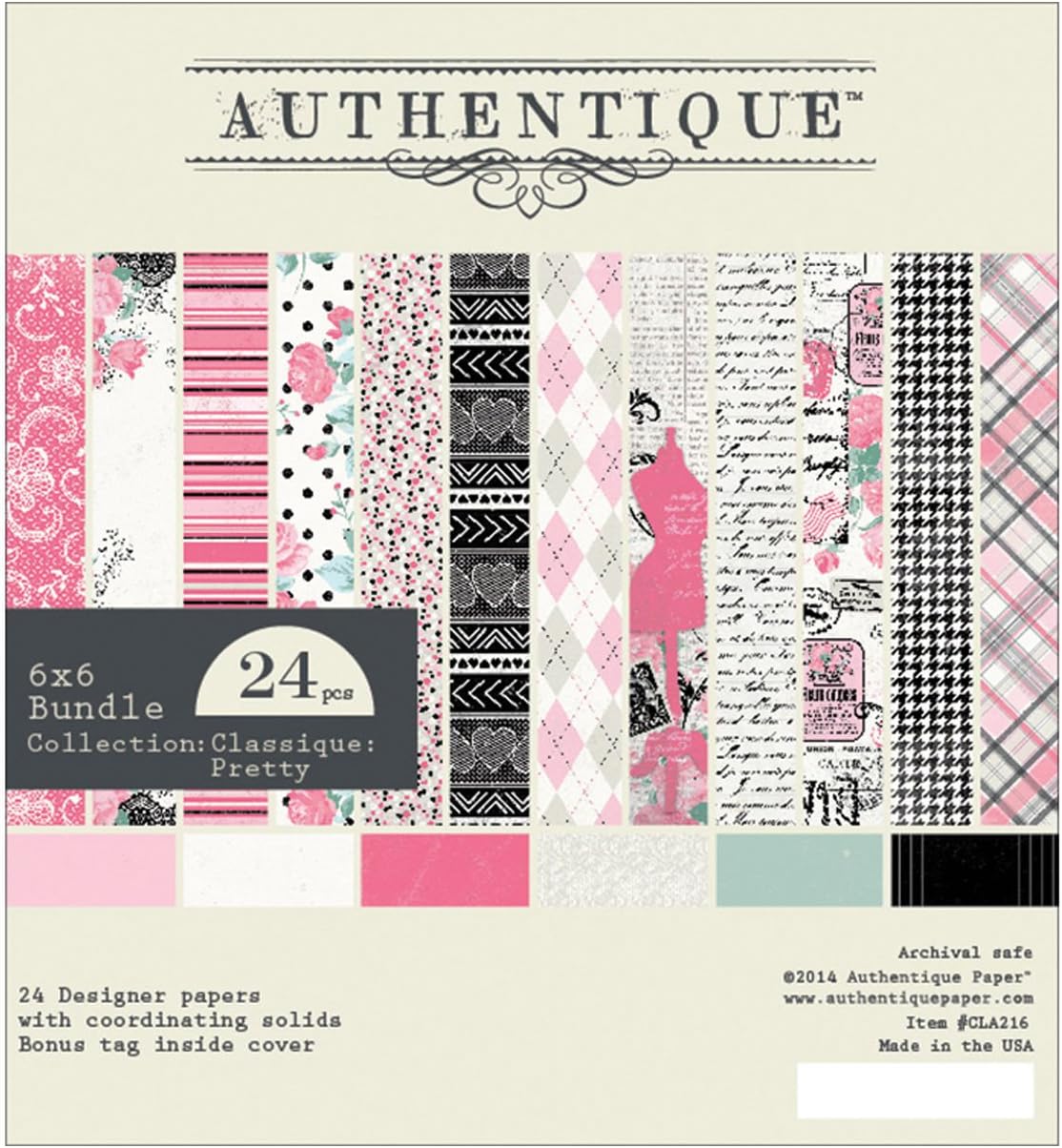 CLA216 Bundle Cardstock Pad, 6 by 6-Inch, Classique Pretty, 24-Pack