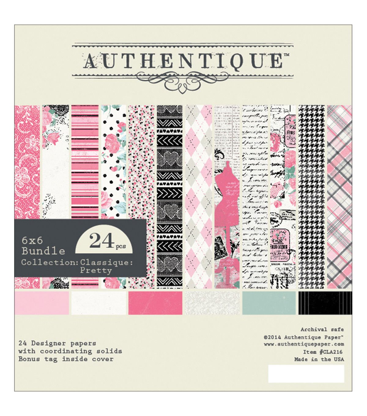 CLA216 Bundle Cardstock Pad, 6 by 6-Inch, Classique Pretty, 24-Pack