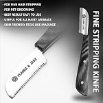 Professional Stripping Knife kit (6 pieces set) for Dogs & Pets, Wooden Handle Grip with Stainless Steel Blade (Right handed) (Black)