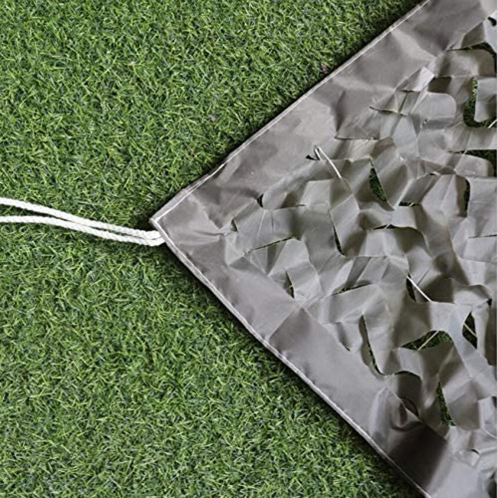 Red de camuflaje,malla de camuflaje gris, red de camuflaje portátil, toldo, caza, tiro, observación de animales, patio, invernadero, escena del juego, tamaño personalizable,Grey-5x6m(16.4x19.7ft)