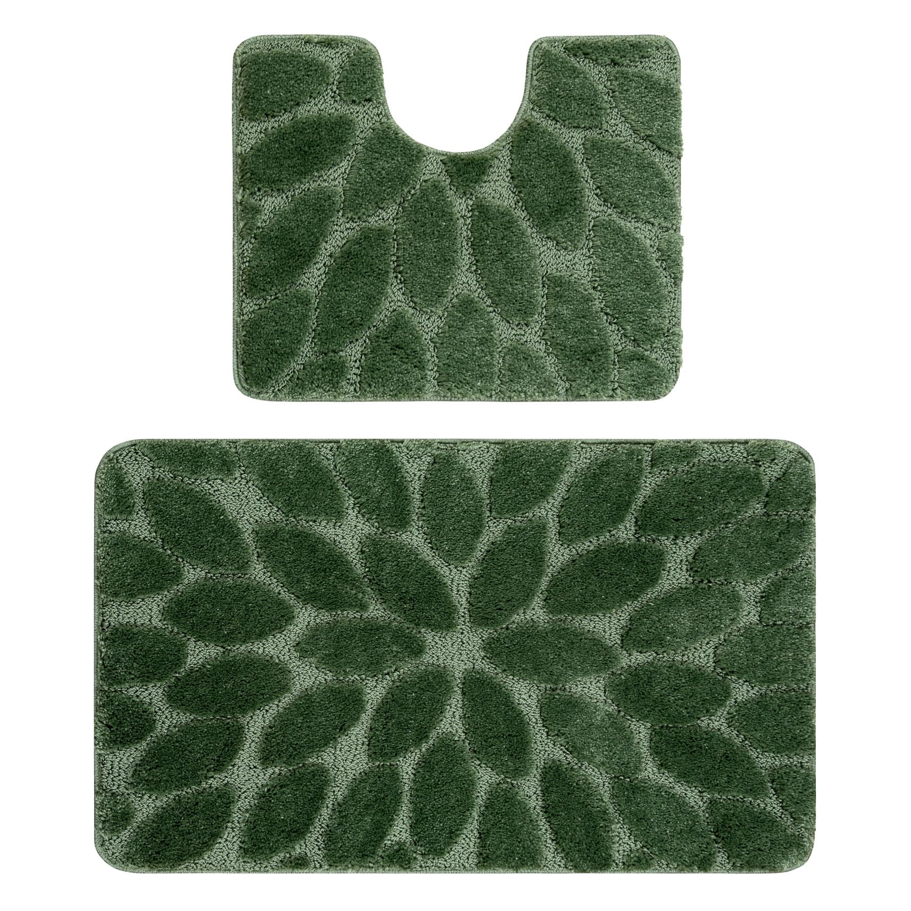 Tapis de bain antidérapant vert 60x100 cm lot de 2 rugsx SUPR Stones
