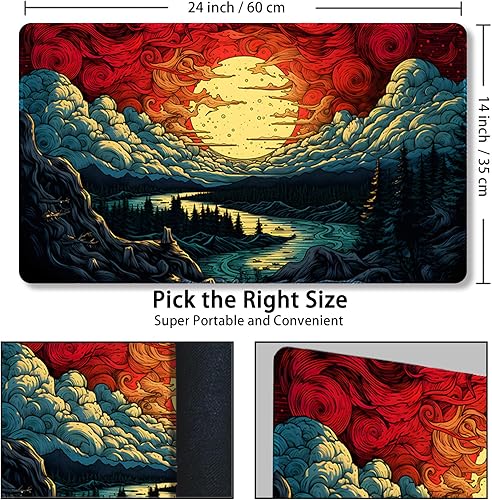 Miniatura 18 de Tapete de juego para MTG, con bolsas de almacenamiento gratis, tapete de juego de 24 x 14 pulgadas, TCG y tapete de juego de mesa para tarjetas