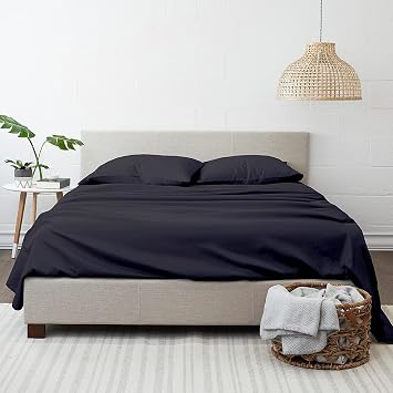 Luxurious Tencel Cotton Sheet Set - Twin XL Size, Silky Soft Tencel Sheet Set - Dark Grey Solid Color Bedding Sleep in Style and Comfort with Our Tencel Sheet Set