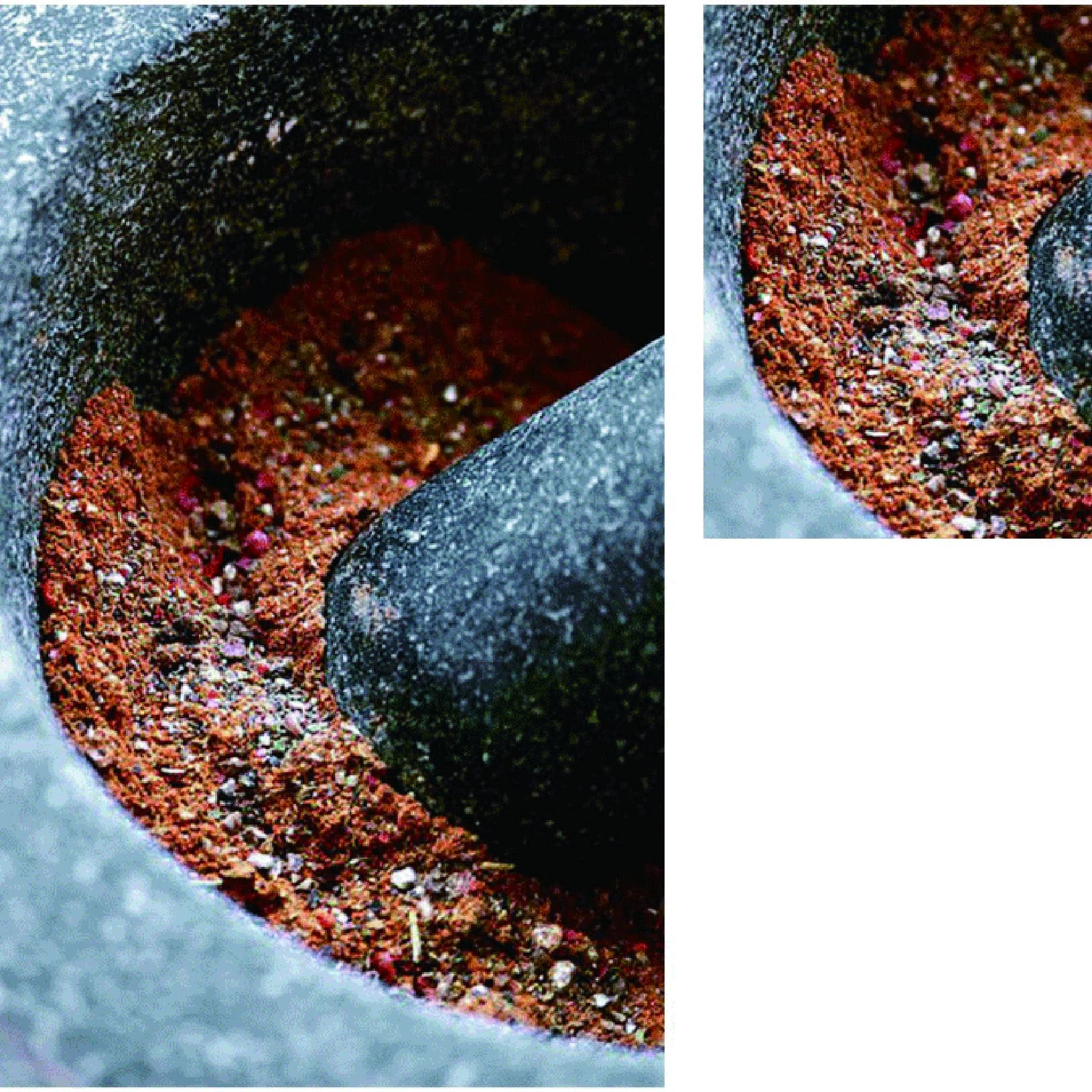 Grande Set di Mortaio e pestello, Pietra di Granito lucidata e scolpita a Mano - Perfetto per Cucinare e preparare Il Guacamole - Ottimo Strumento o r