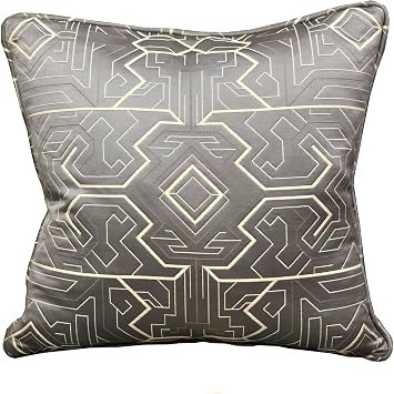 Plutus Brands Daria Moss Silver Geometric Luxury Throw Pillow