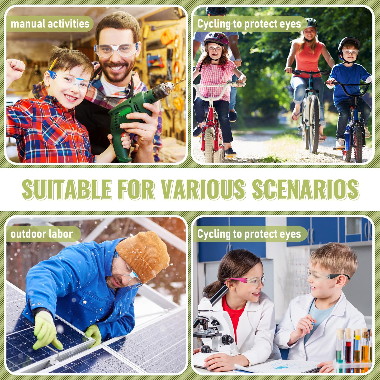 Macarrie 100 Stück Kinder-Schutzbrillen für Kinder, Schutzbrillen für Labor, Sport, Schießen