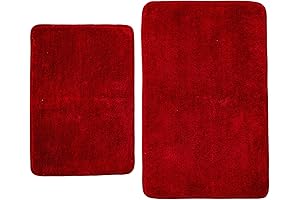 Soft Bathroom Rugs and Mats Sets in Red