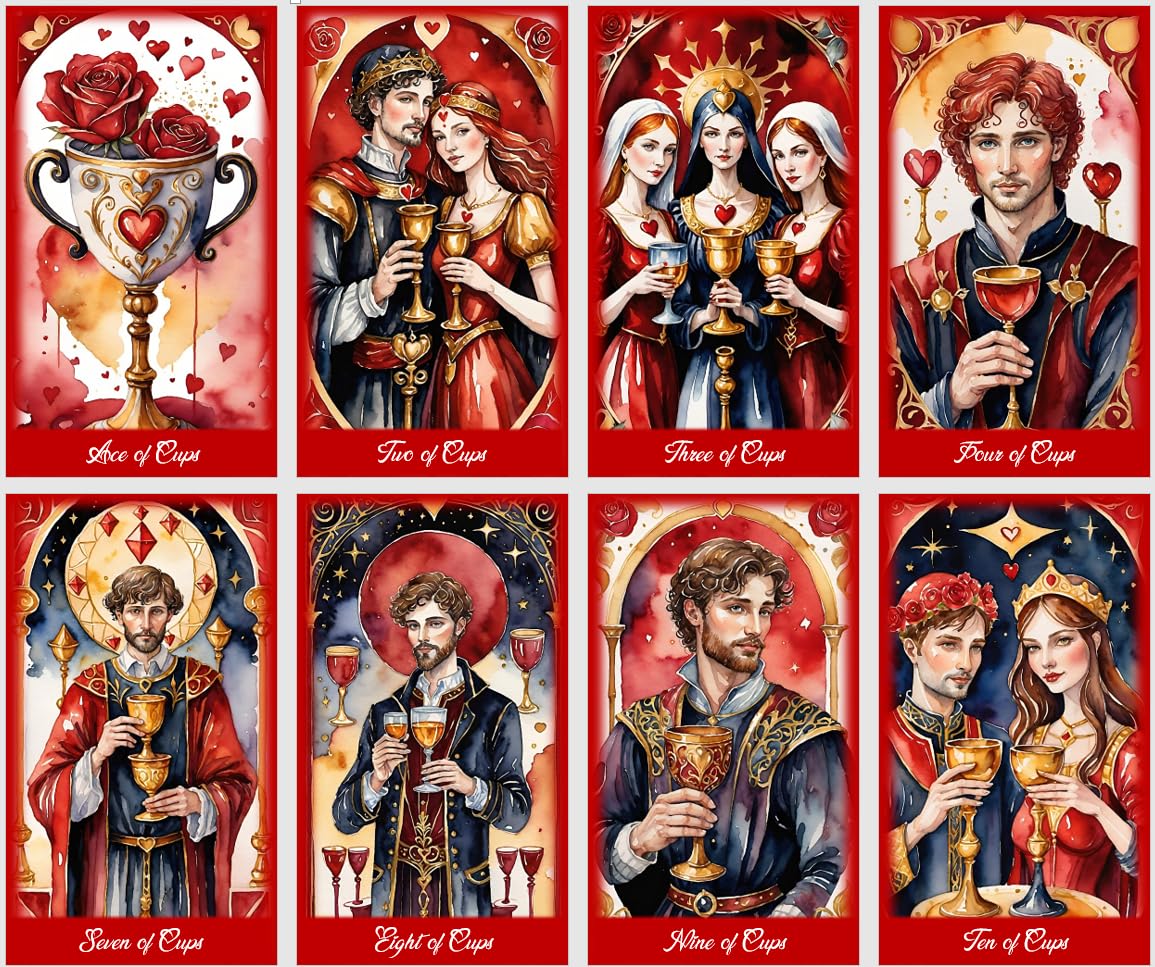 Love Tarot Cards – Jeu de 78 cartes de tarot romantique pour des lectures émotionnelles profondes
