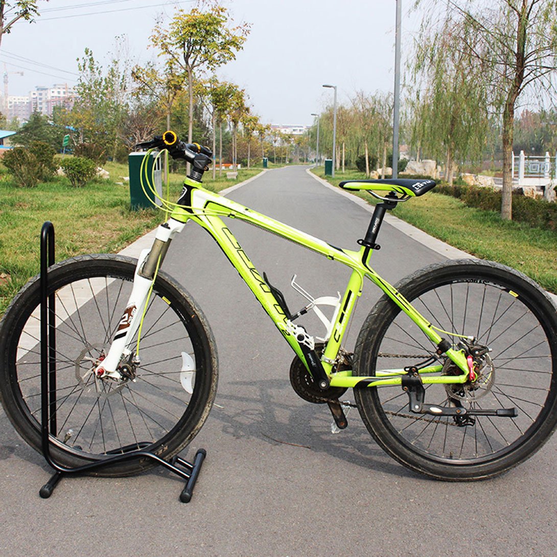homelikesport Bike Stand Steel Bike Floor Stand Upright Bike Storage Space Saver Suitable for Mountain Bike, Road Bike, for Bicycle with Wheel Diameter Max 29 inches