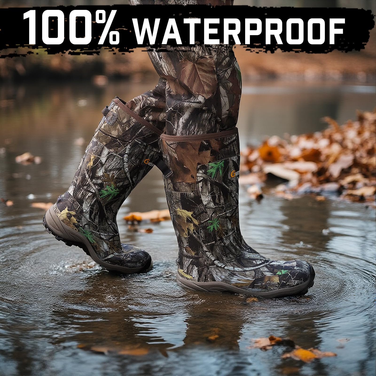 Atmungsaktive isolierte Next Camo G2 warme Jagdstiefel mit vielseitigem Design – robuste Konstruktion, 6 mm Neopren, wasserdichte Gummistiefel für Damen und Herren, Größe 40 bis 42