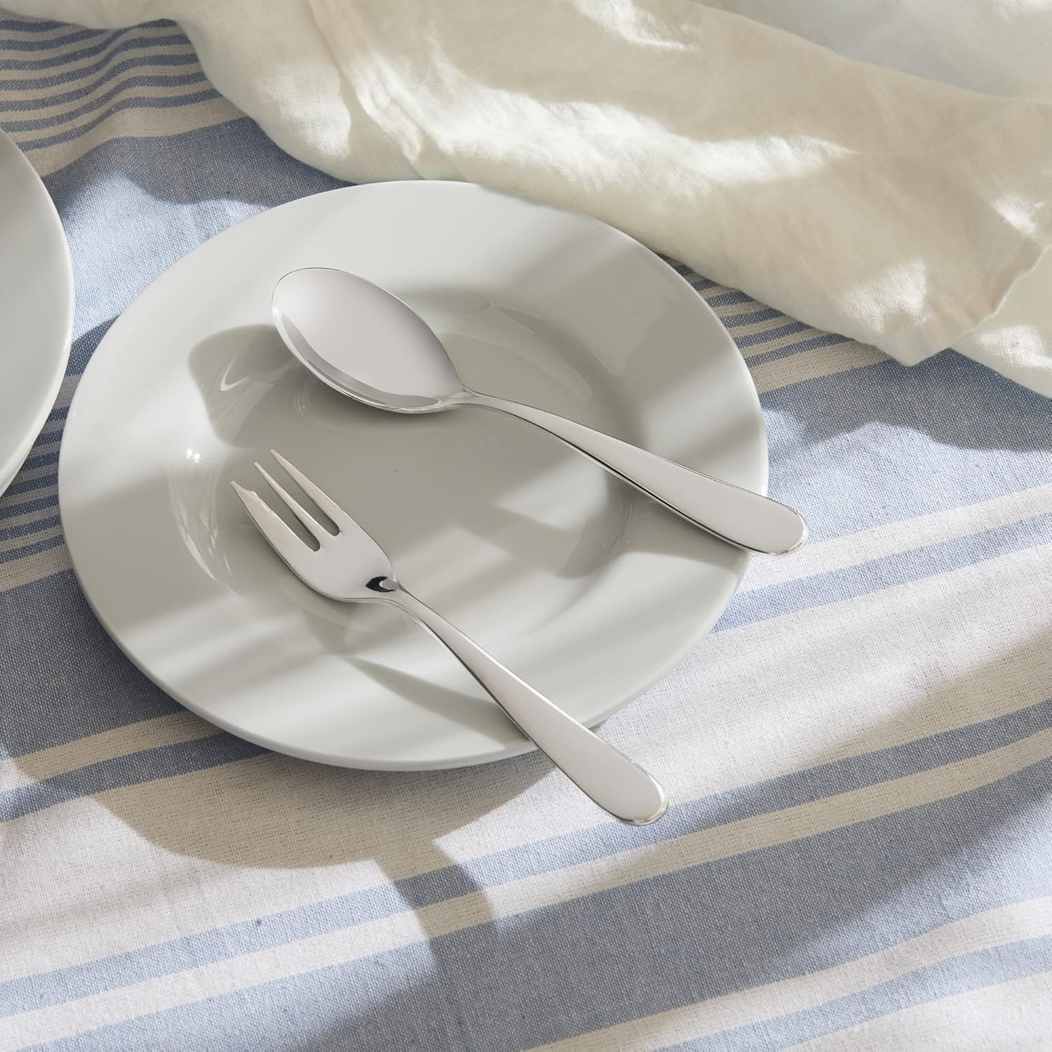 Alessi Nuovo Milano 5180/4 - Design Dessert Spoon Set, Stainless Steel, 6 pieces