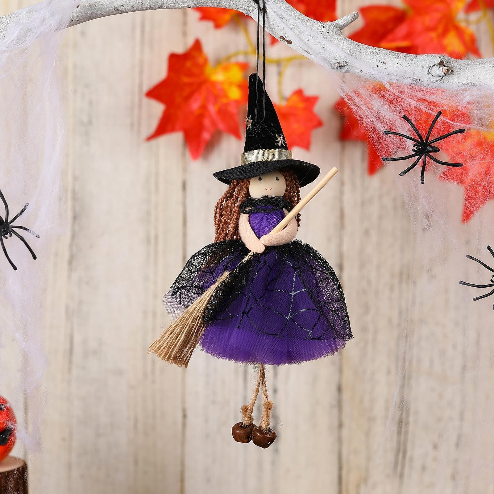 Decorazione spaventosa di strega di Halloween, bambola da strega da appendere per casa, ufficio, scuola, casa fantasma e giardino