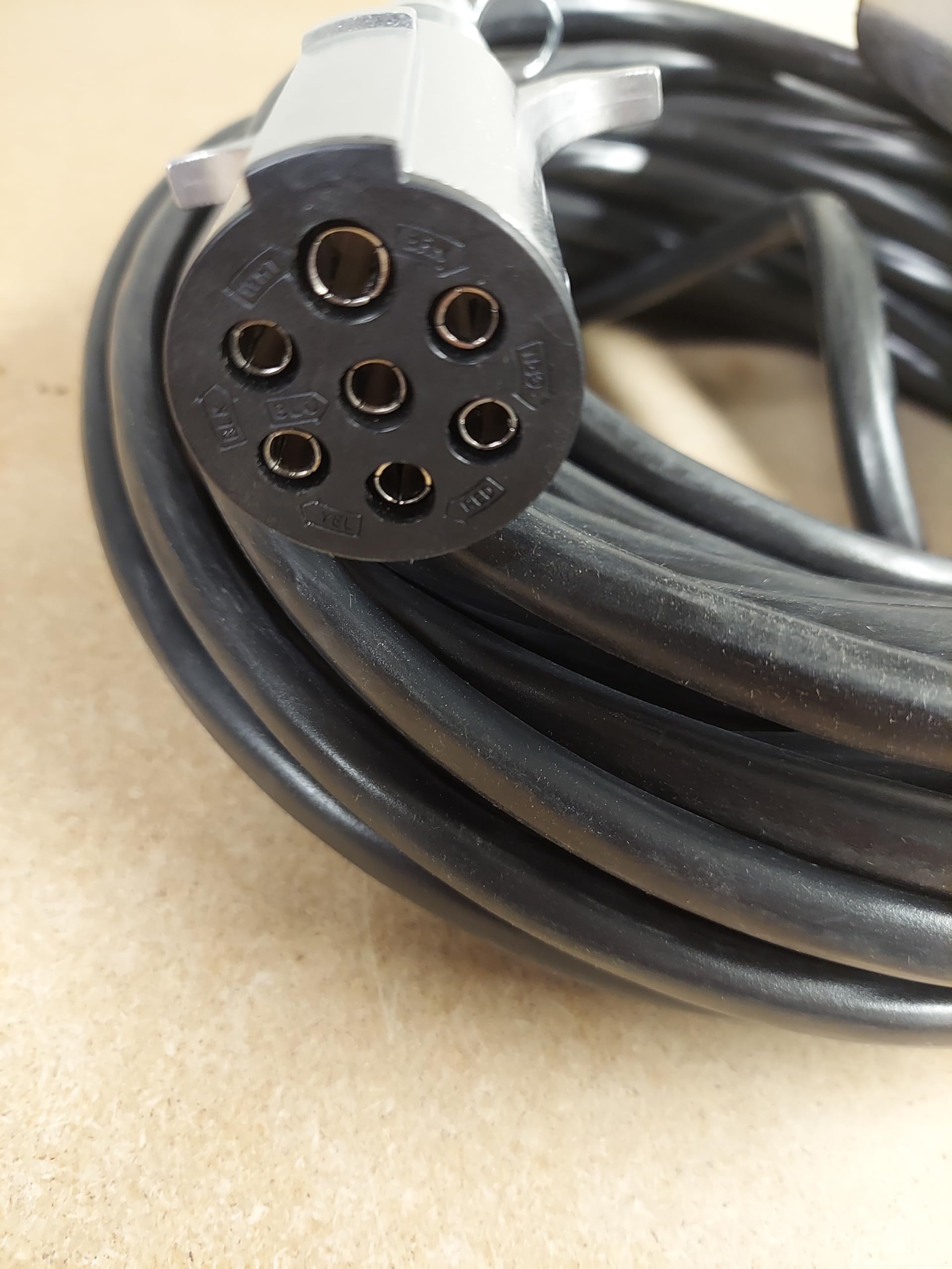 60 Foot 7 PIN Heavy Duty Extension Cord for Wired Tow Lights 6 Wire Cable