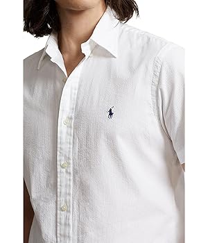 ★★POLO RALPH LAUREN★★ Short sleeve seersucker shirt whit Ralph Lauren Seersucker Short Sleeve Shirt White | Mainline