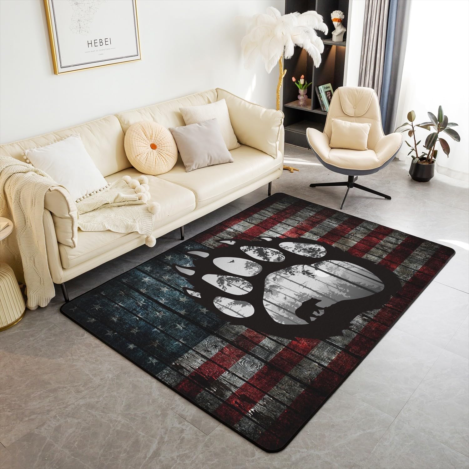 Tapis doux chambre rectargulaire idéal pour enfants et animaux