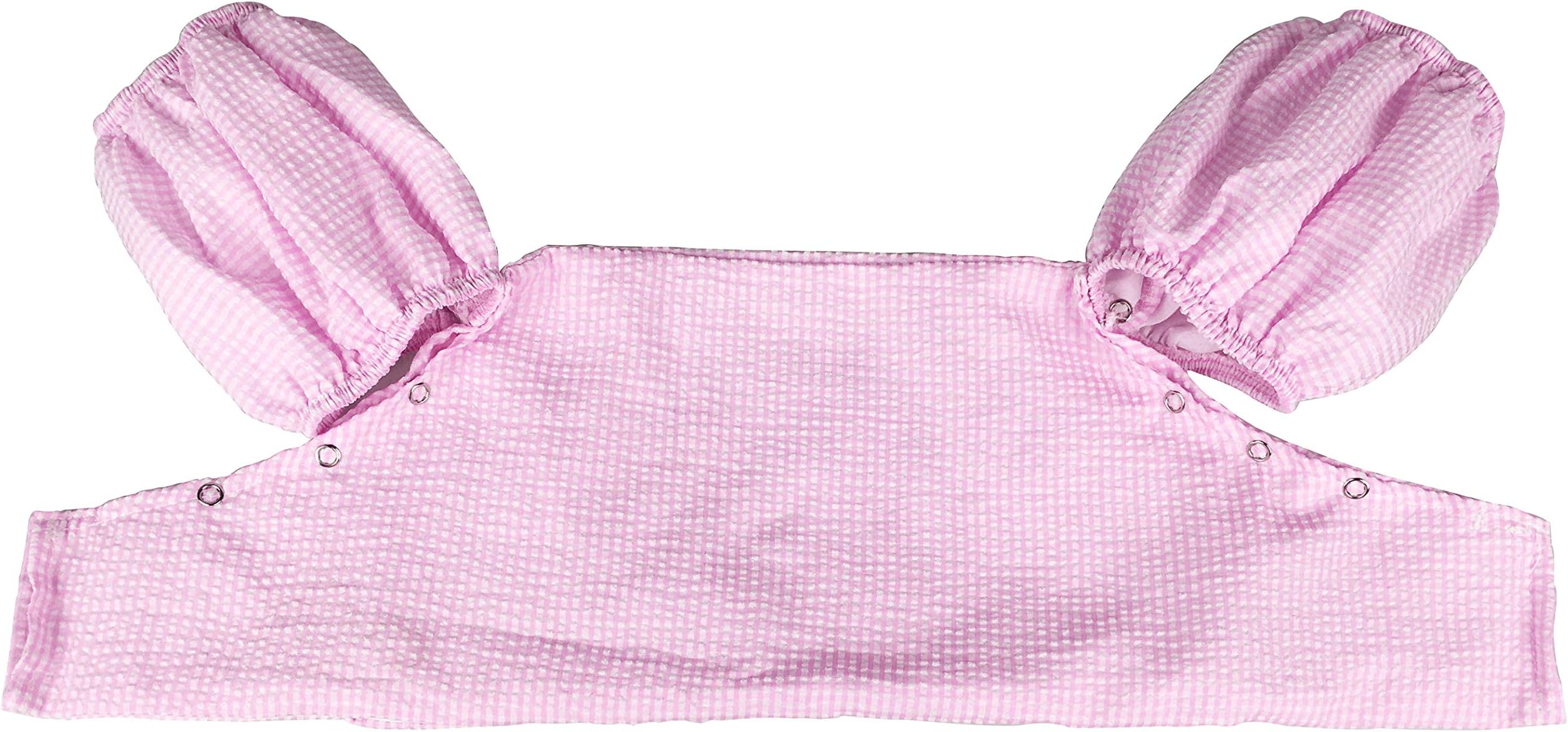 THOVSMOON Toddler Kids Gingham Seersucker Flotation Device Cover Baby Swim Puddle Jumper Cover Life Jacket/ Life Vest (Pink)