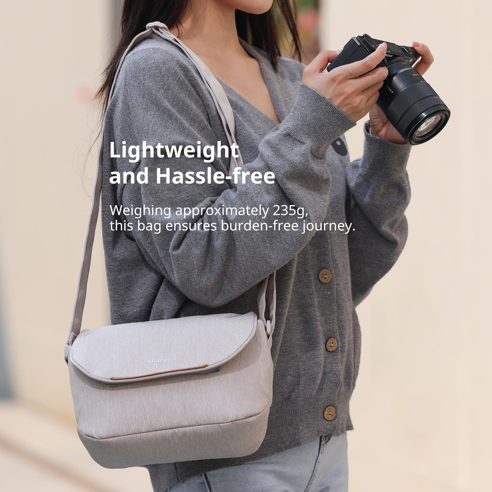 ULANZI Kameratasche, SLR/DISR Fototasche Professionell, Crossbody Fotografie Kleine Tasche Mode, Umhängetasche für Frauen und Männer Kompatibel für Sony Canon Nikon Wasserdicht Leichtgewicht
