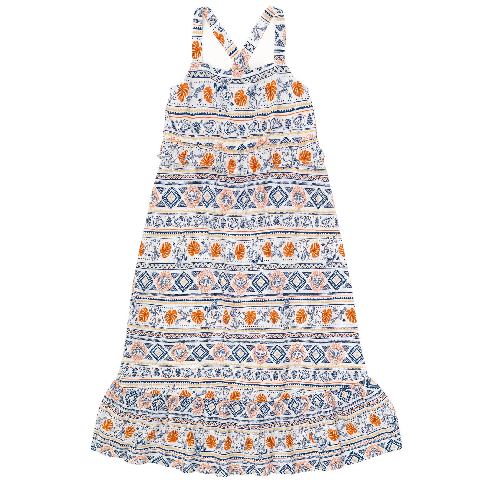 Disney Tutina coordinata con stampa geografica Re Leone Mommy & Me, maxi vestito e pantaloni, per neonati e adulti