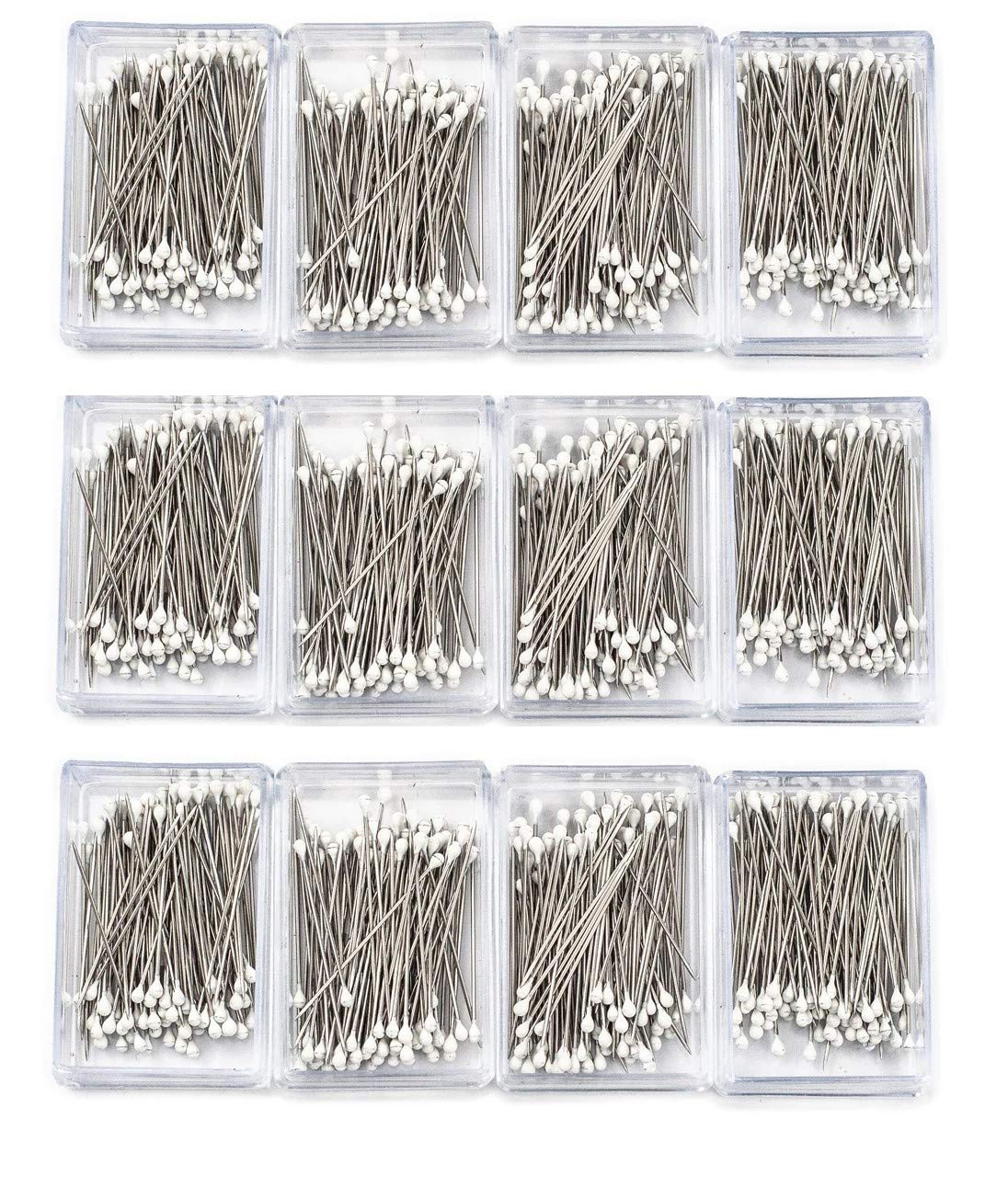 White Decorative Sewing Pins 3cm (Approx 1.20in) Round Manmade Pearl Ball Head Corsage Pin Straight Dressmaking Pins (1)