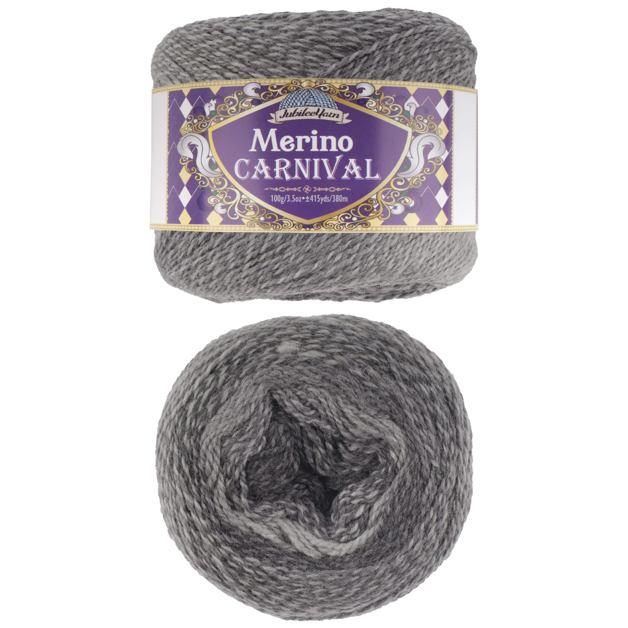 BambooMNJubileeYarn Merino Carnival Yarn - Merino Wool - Sport Weight - 100g/Cake - Moretta - 2 Cakes