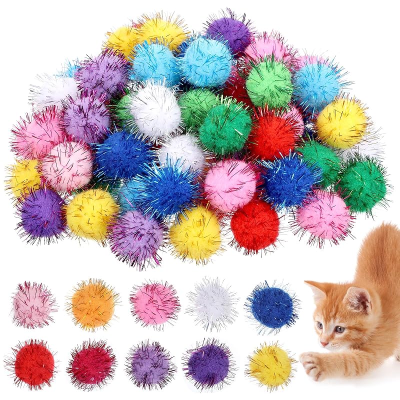 Bolinhas Brilhantes para Gatos Xosjska de Poliéster, Tamanho Pequeno, Pacote com 70