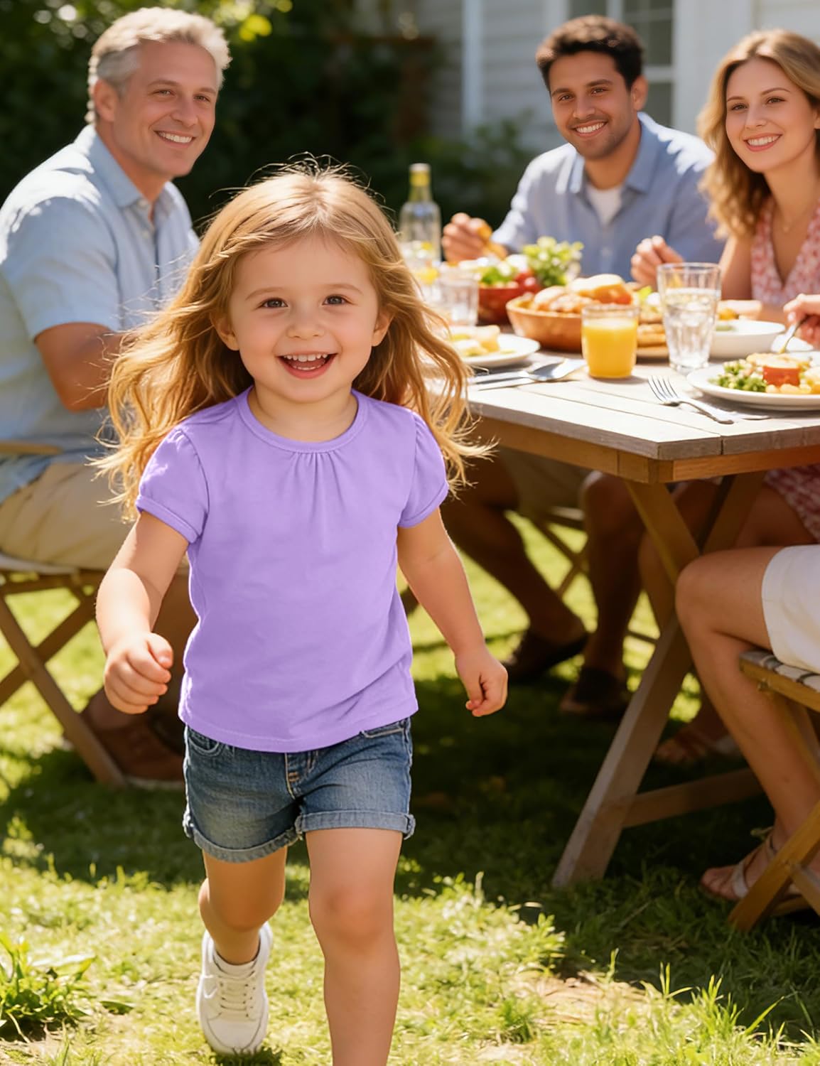 3 Pack Toddler Girls Short Sleeve Shirts Pleated Neck Cotton T-Shirts Baby Girl Summer Tee Tops Size 18M-5T - Image 2