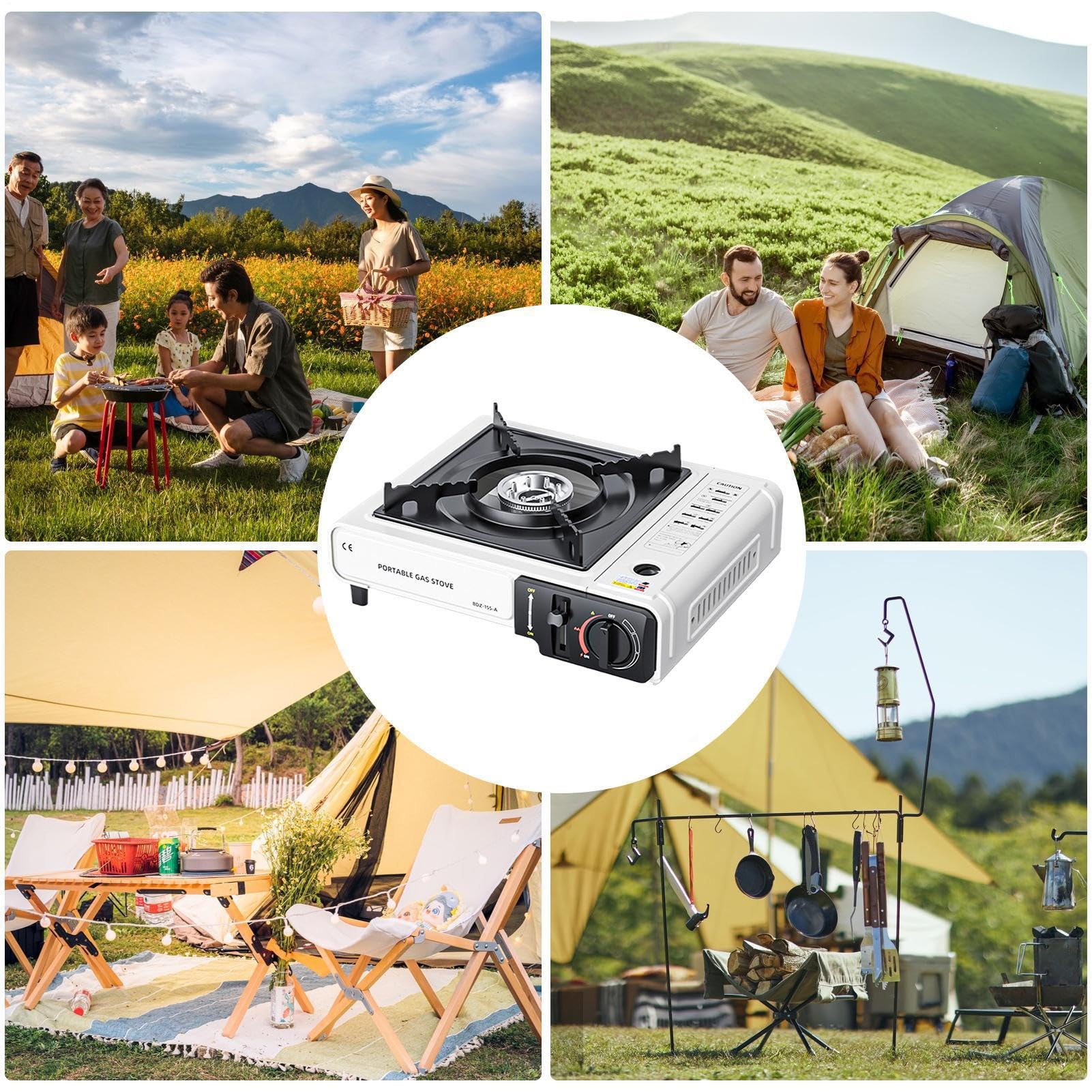 Cassette Camp Slusove – 34 x 26 x 8,2 cm para averías de camping portátil | Quemador de gas portátil de gas externo a prueba de | Quemador de gas para camping para ollas de de alto
